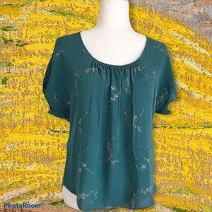 ✨CLEARANCE ✨Aritzia Babaton Silk Floral Blouse (Teal)